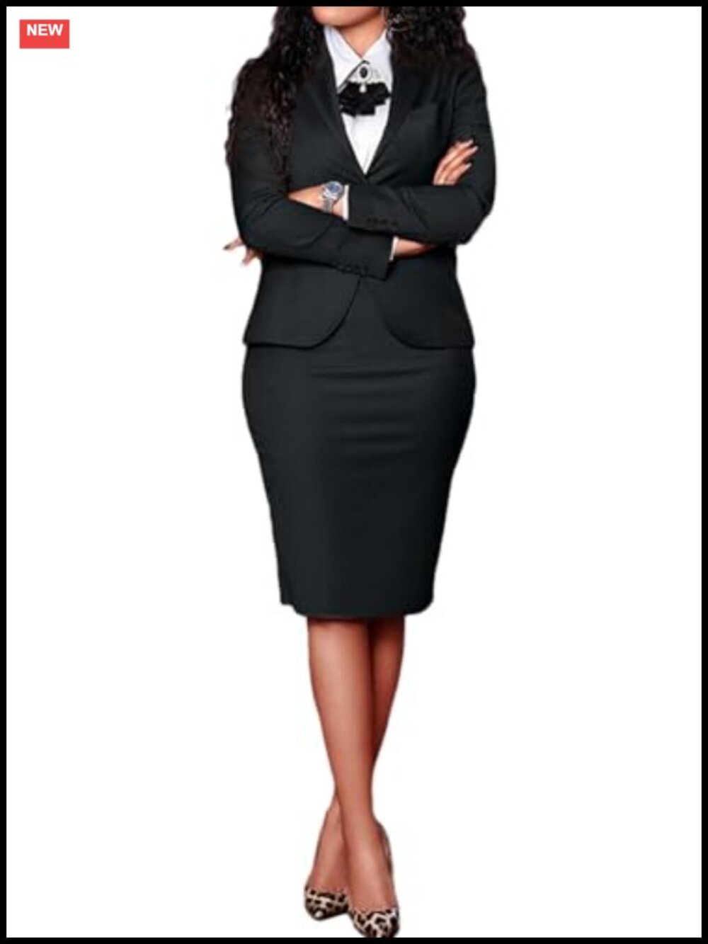 Women's 2 Piece Skirt Suit Set Blazer Midi Pencil Skirt Office Work 95%
